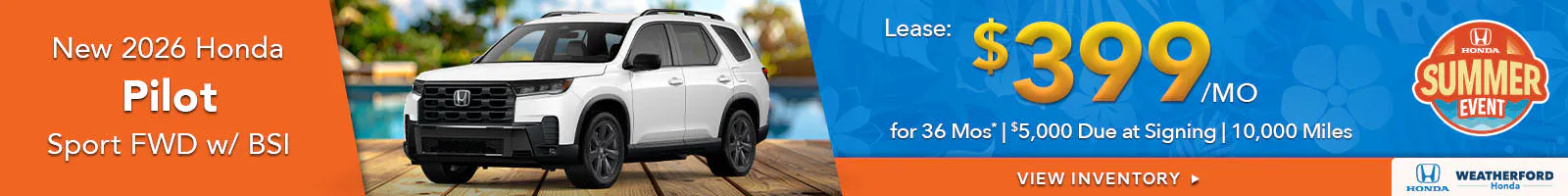 New 2026 Honda Pilot Sport FWD w/ BSI
