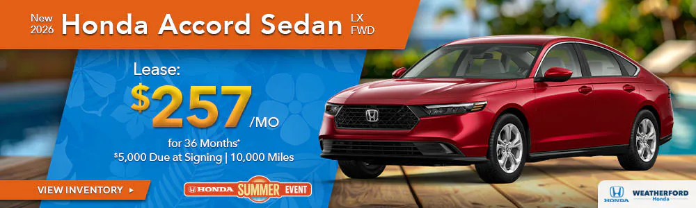 New 2026 Honda Accord Sedan LX FWD | Weatherford Honda