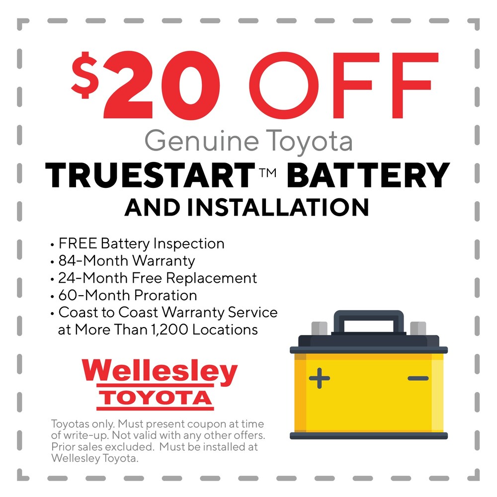 Toyota Service And Parts Specials Wellesley Toyota   20offbattery 