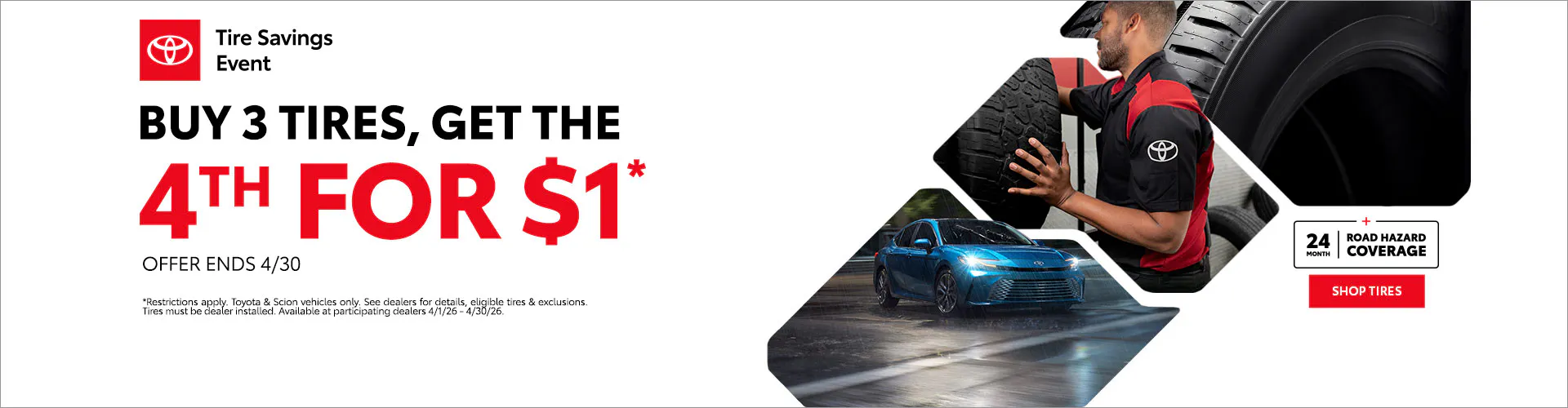 Buy 3 Tires Get 1 Tire Free