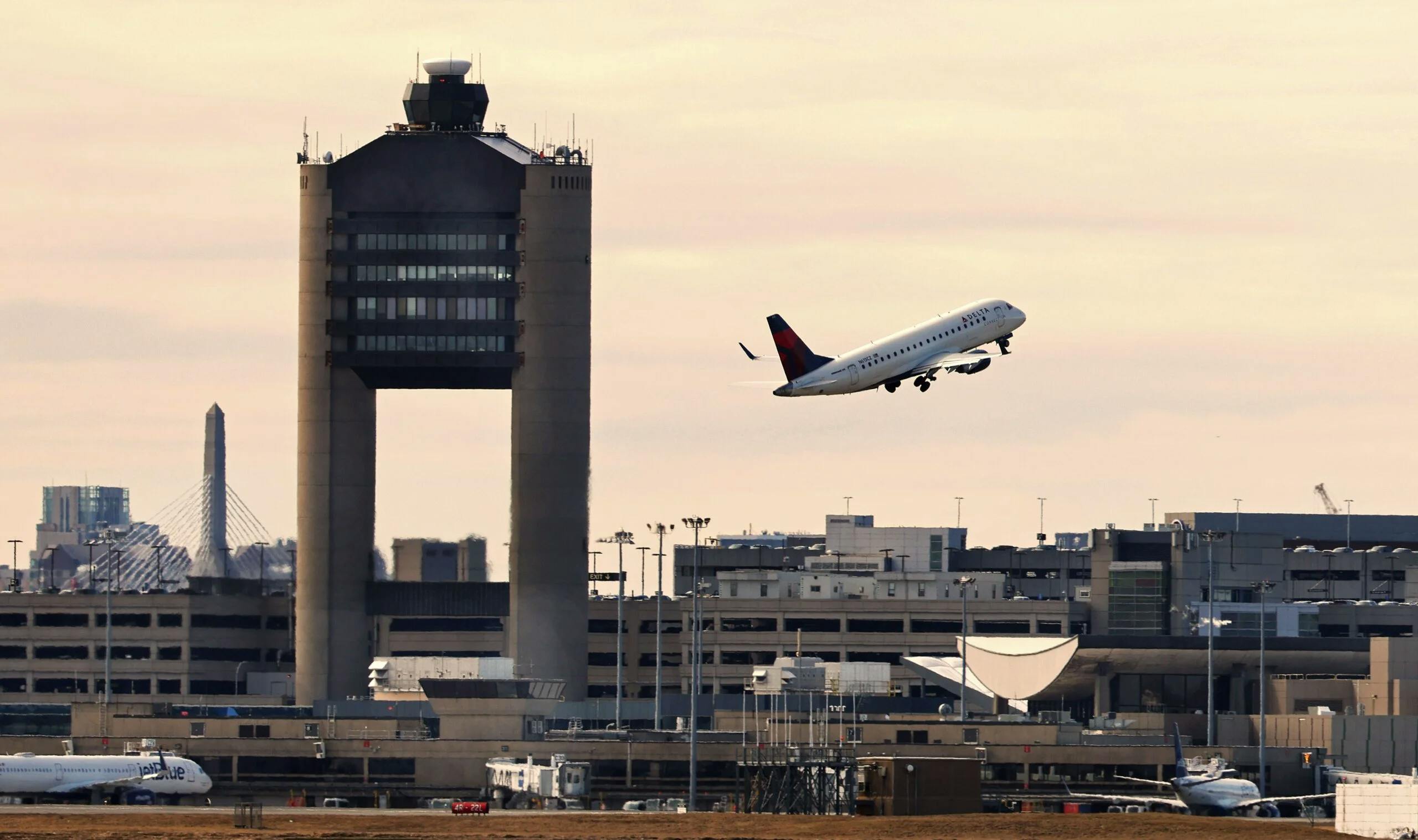 Plane taking off from an airport