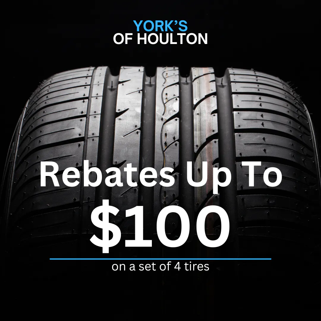 Get up to a $100 rebate when you buy four select tires.* | York's of Houlton